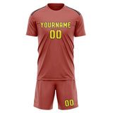 Custom Copper Rose Light Yellow Soccer Jersey