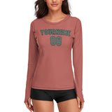 Custom Copper Rose Blue Green Women's Long-Sleeve Shirt