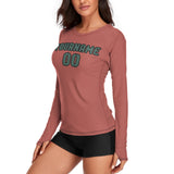 Custom Copper Rose Blue Green Women's Long-Sleeve Shirt