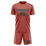 Custom Copper Rose Blue Green Soccer Jersey