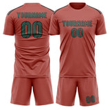 Custom Copper Rose Blue Green Soccer Jersey