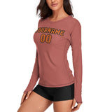 Custom Copper Rose Orange Women's Long-Sleeve Shirt