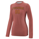 Custom Copper Rose Orange Women's Long-Sleeve Shirt