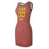 Custom Copper Rose Gold Sleeveless Vest Dress