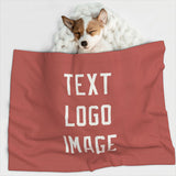 Custom Copper Rose White Pet Blanket