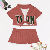 Custom Copper Rose Olive Cheerleading Uniform Set