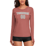 Custom Copper Rose Gray Women's Long-Sleeve Shirt