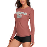 Custom Copper Rose Gray Women's Long-Sleeve Shirt