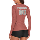 Custom Copper Rose Gray Women's Long-Sleeve Shirt