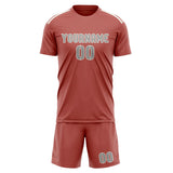 Custom Copper Rose Gray Soccer Jersey