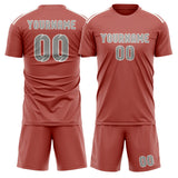 Custom Copper Rose Gray Soccer Jersey