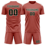 Custom Copper Rose Dark Green Soccer Jersey