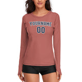 Custom Copper Rose Blue Women's Long-Sleeve Shirt