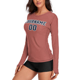 Custom Copper Rose Blue Women's Long-Sleeve Shirt