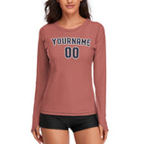 Custom Copper Rose Navy Women's Long-Sleeve Shirt
