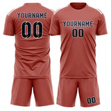 Custom Copper Rose Navy Soccer Jersey