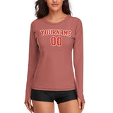 Custom Copper Rose Orange Red Women's Long-Sleeve Shirt