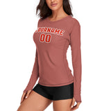 Custom Copper Rose Orange Red Women's Long-Sleeve Shirt