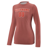 Custom Copper Rose Orange Red Women's Long-Sleeve Shirt