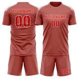 Custom Copper Rose Orange Red Soccer Jersey