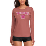 Custom Copper Rose Pink Women's Long-Sleeve Shirt