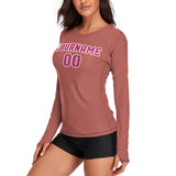 Custom Copper Rose Pink Women's Long-Sleeve Shirt