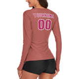 Custom Copper Rose Pink Women's Long-Sleeve Shirt