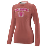 Custom Copper Rose Pink Women's Long-Sleeve Shirt