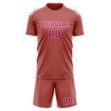 Custom Copper Rose Pink Soccer Jersey