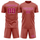 Custom Copper Rose Pink Soccer Jersey