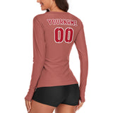 Custom Copper Rose Red Women's Long-Sleeve Shirt