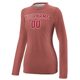 Custom Copper Rose Red Women's Long-Sleeve Shirt