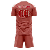 Custom Copper Rose Red Soccer Jersey