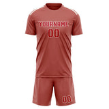Custom Copper Rose Red Soccer Jersey