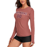 Custom Copper Rose Crimson Red Women's Long-Sleeve Shirt