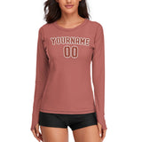 Custom Copper Rose Coral Red Women's Long-Sleeve Shirt