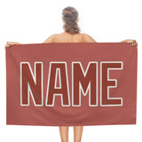 Custom Copper Rose Coral Red Beach Towel
