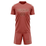 Custom Copper Rose Coral Red Soccer Jersey