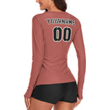 Custom Copper Rose Black Women's Long-Sleeve Shirt