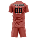 Custom Copper Rose Black Soccer Jersey