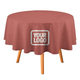 Custom Copper Rose White Round Table Cloth
