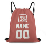 Custom Copper Rose White Drawstring Bag