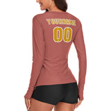 Custom Copper Rose Yellow Women's Long-Sleeve Shirt