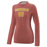 Custom Copper Rose Yellow Women's Long-Sleeve Shirt