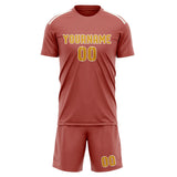Custom Copper Rose Yellow Soccer Jersey