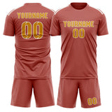 Custom Copper Rose Yellow Soccer Jersey