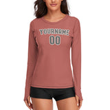 Custom Copper Rose Dark Grey Women's Long-Sleeve Shirt