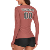 Custom Copper Rose Dark Grey Women's Long-Sleeve Shirt
