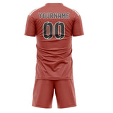 Custom Copper Rose Dark Grey Soccer Jersey
