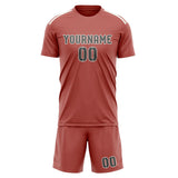 Custom Copper Rose Dark Grey Soccer Jersey